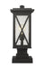 Outdoor Pier Mounted Fixture Z-Lite 583PHMS-SQPM-BK Black Brookside 1 Light Outdoor Pier Mounted Fixture Z-Lite