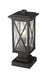 Outdoor Pier Mounted Fixture Z-Lite 583PHMS-SQPM-BK Black Brookside 1 Light Outdoor Pier Mounted Fixture Z-Lite