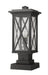Outdoor Pier Mounted Fixture Z-Lite 583PHMS-SQPM-BK Black Brookside 1 Light Outdoor Pier Mounted Fixture Z-Lite