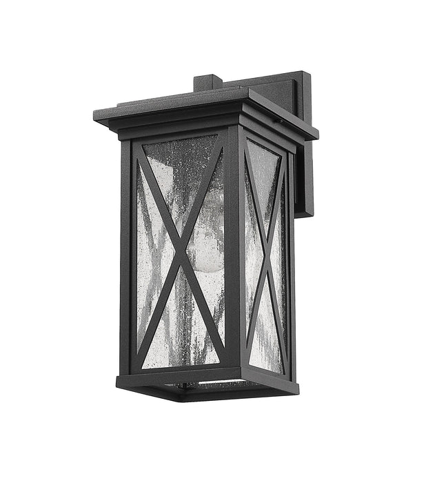 Outdoor Wall Light Z-Lite 583S-BK Black Brookside 1 Light Outdoor Wall Light Z-Lite