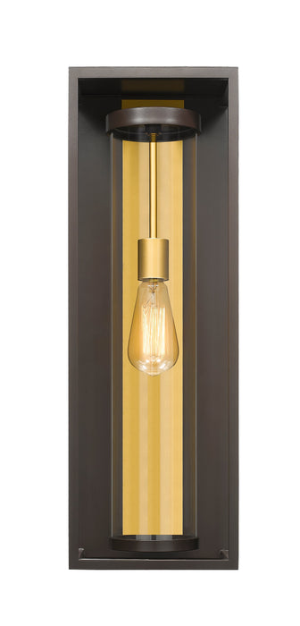 Outdoor Wall Light Z-Lite 584B-DBZ-OBS Deep Bronze + Outdoor Brass Dunbroch 1 Light Outdoor Wall Light Z-Lite