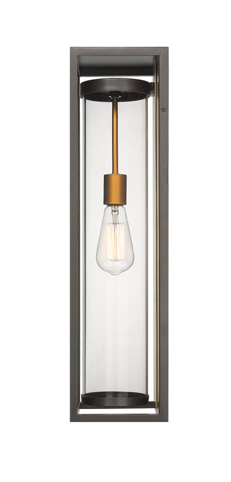 Outdoor Wall Light Z-Lite 584B-DBZ-OBS Deep Bronze + Outdoor Brass Dunbroch 1 Light Outdoor Wall Light Z-Lite