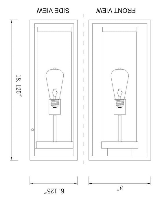 Outdoor Wall Light Z-Lite 584M-BK Dunbroch Coastal Grade Medium Outdoor Wall Light Black Z-Lite