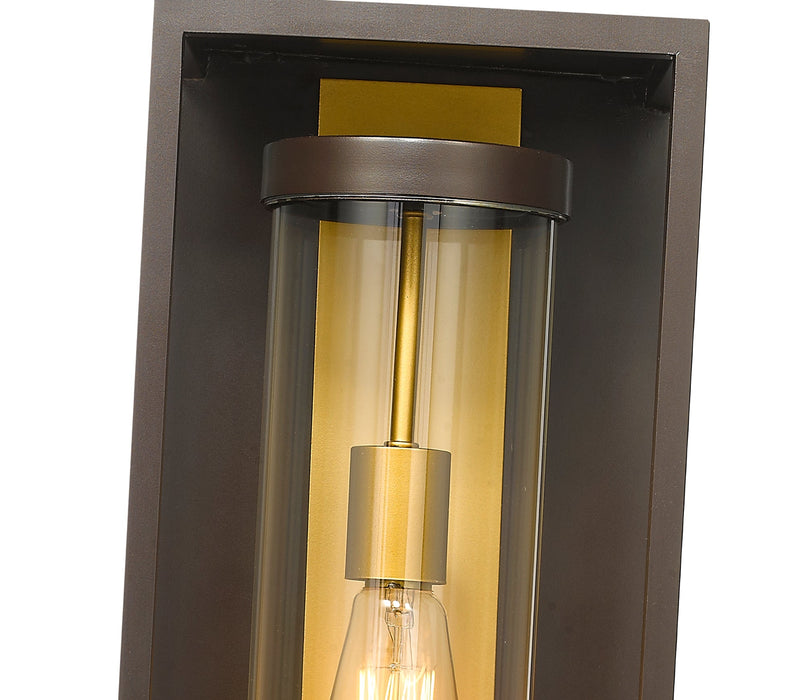 Outdoor Wall Light Z-Lite 584M-DBZ-OBS Deep Bronze + Outdoor Brass Dunbroch 1 Light Outdoor Wall Light Z-Lite