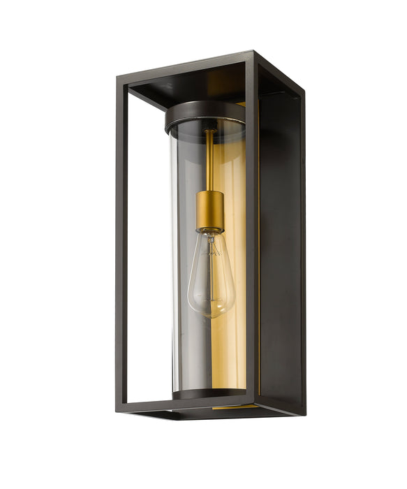 Outdoor Wall Light Z-Lite 584M-DBZ-OBS Deep Bronze + Outdoor Brass Dunbroch 1 Light Outdoor Wall Light Z-Lite
