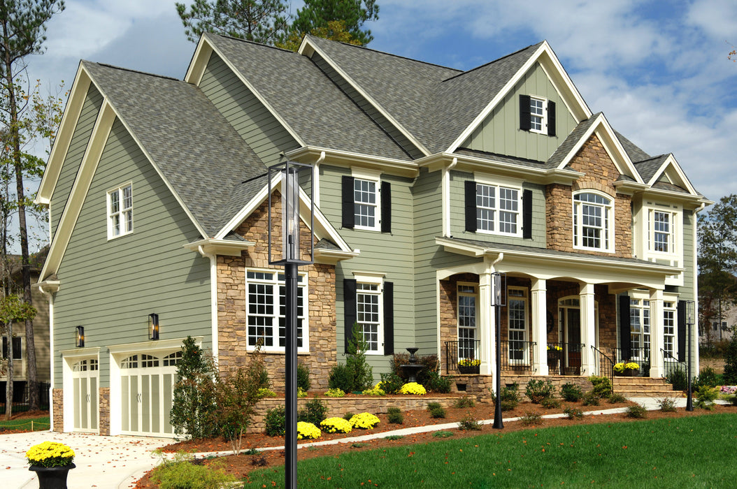 Outdoor Post Mounted Fixture Z-Lite 584PHBR-519P-BK Black Dunbroch 1 Light Outdoor Post Mounted Fixture Z-Lite