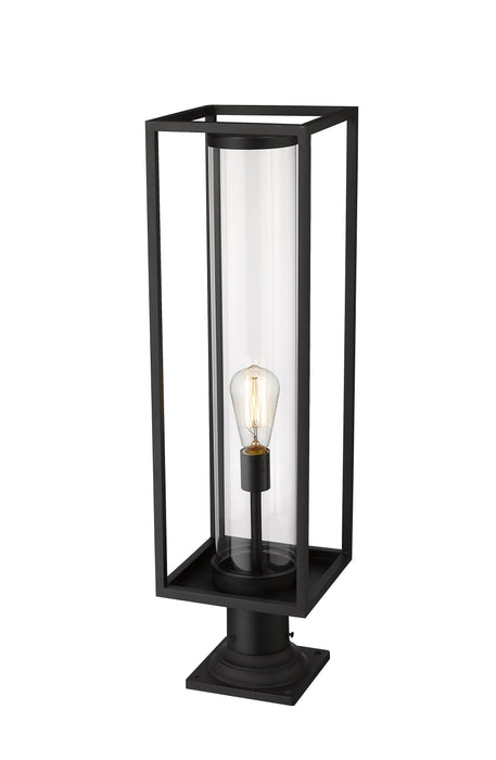 Outdoor Pier Mounted Fixture Z-Lite 584PHBR-533PM-BK Black Dunbroch 1 Light Outdoor Pier Mounted Fixture Z-Lite