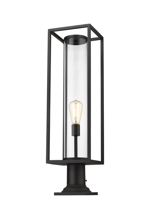 Outdoor Pier Mounted Fixture Z-Lite 584PHBR-533PM-BK Black Dunbroch 1 Light Outdoor Pier Mounted Fixture Z-Lite