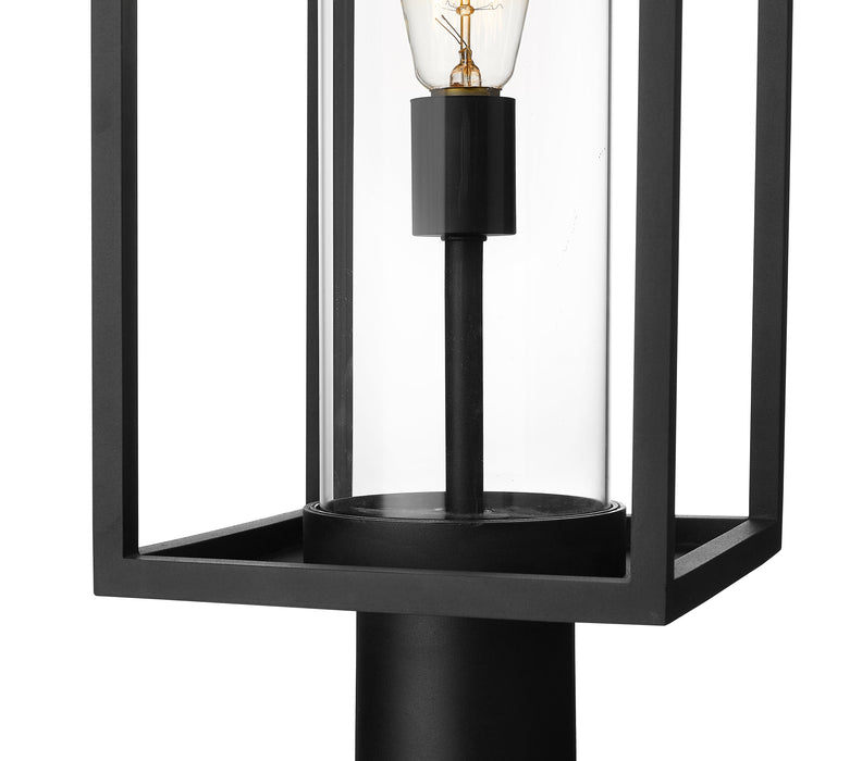 Outdoor Pier Mounted Fixture Z-Lite 584PHBR-533PM-BK Black Dunbroch 1 Light Outdoor Pier Mounted Fixture Z-Lite