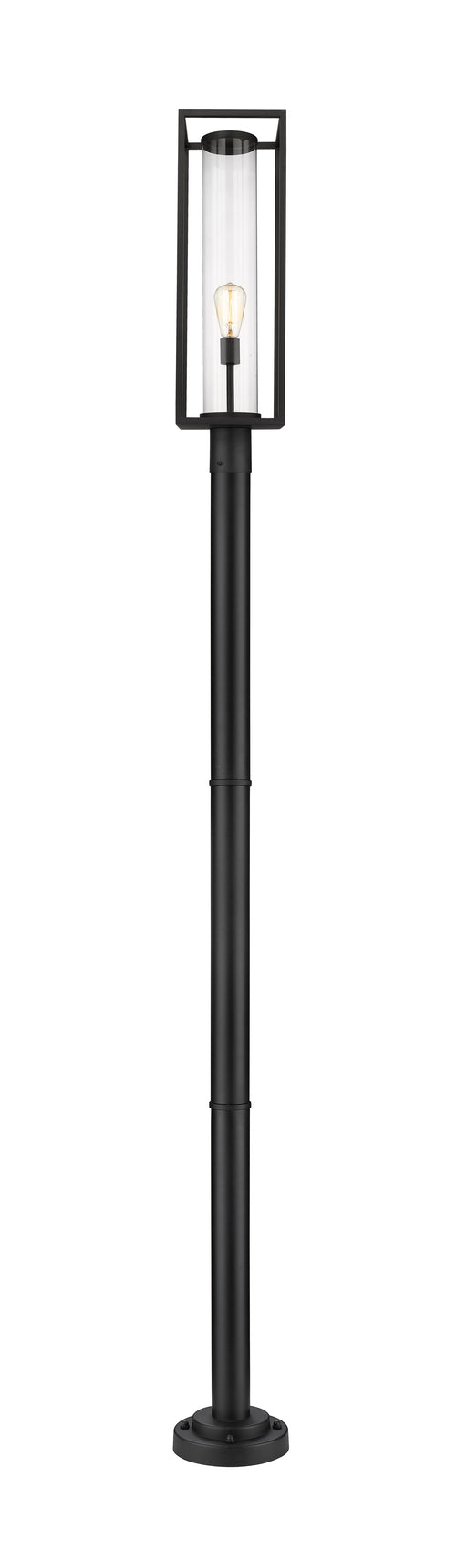 Outdoor Post Mounted Fixture Z-Lite 584PHBR-567P-BK Black Dunbroch 1 Light Outdoor Post Mounted Fixture Z-Lite