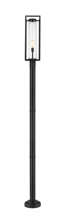 Outdoor Post Mounted Fixture Z-Lite 584PHBR-567P-BK Black Dunbroch 1 Light Outdoor Post Mounted Fixture Z-Lite