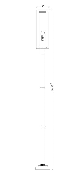 Outdoor Post Mounted Fixture Z-Lite 584PHBR-567P-DBZ Deep Bronze + Outdoor Brass Dunbroch 1 Light Outdoor Post Mounted Fixture Z-Lite
