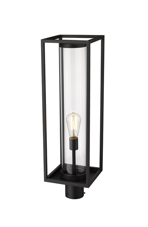 Outdoor Post Mount Fixture Z-Lite 584PHBR-BK Black Dunbroch 1 Light Outdoor Post Mount Fixture Z-Lite