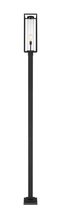 Outdoor Post Mounted Fixture Z-Lite 584PHBS-536P-BK Black Dunbroch 1 Light Outdoor Post Mounted Fixture Z-Lite