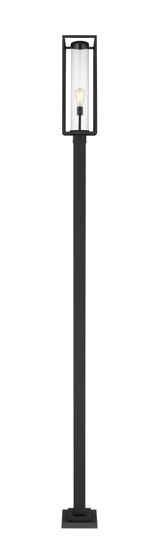 Outdoor Post Mounted Fixture Z-Lite 584PHBS-536P-BK Black Dunbroch 1 Light Outdoor Post Mounted Fixture Z-Lite