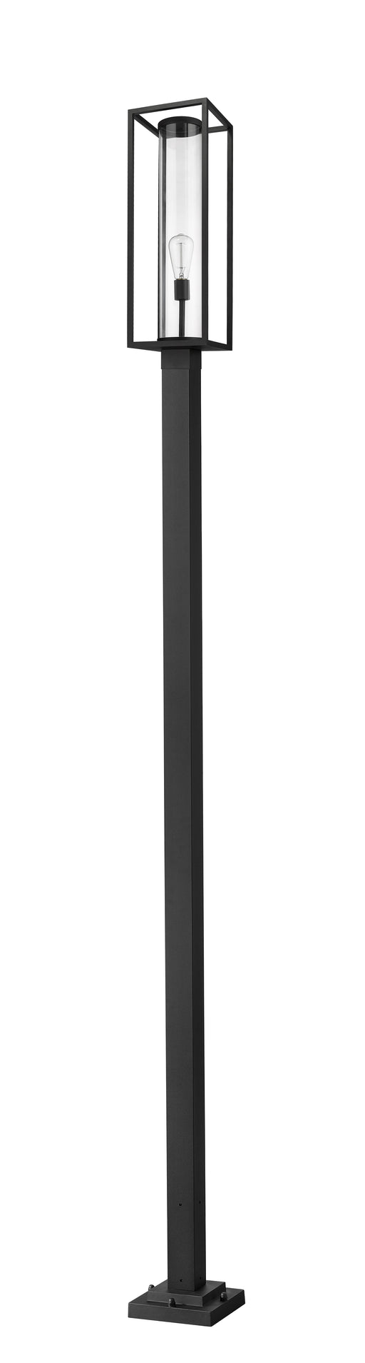 Outdoor Post Mounted Fixture Z-Lite 584PHBS-536P-BK Black Dunbroch 1 Light Outdoor Post Mounted Fixture Z-Lite