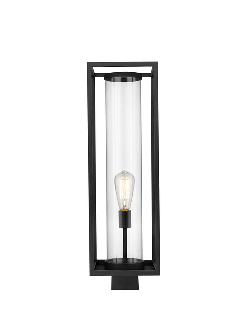 Outdoor Post Mount Fixture Z-Lite 584PHBS-BK Black Dunbroch 1 Light Outdoor Post Mount Fixture Z-Lite