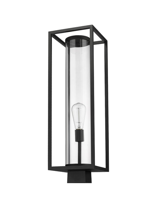 Outdoor Post Mount Fixture Z-Lite 584PHBS-BK Black Dunbroch 1 Light Outdoor Post Mount Fixture Z-Lite