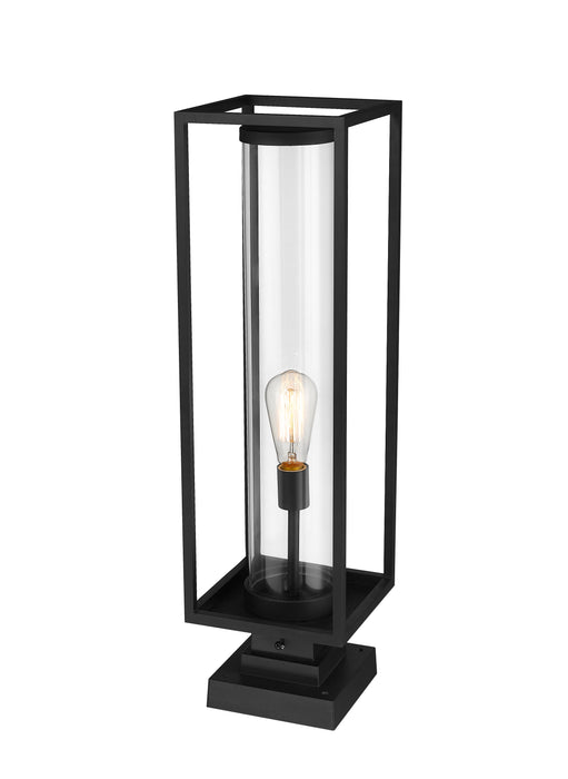 Outdoor Pier Mounted Fixture Z-Lite 584PHBS-SQPM-BK Black Dunbroch 1 Light Outdoor Pier Mounted Fixture Z-Lite