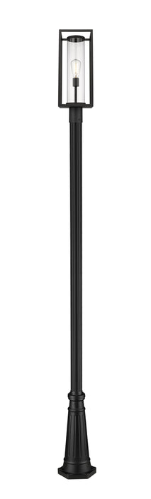 Outdoor Post Mounted Fixture Z-Lite 584PHMR-519P-BK Black Dunbroch 1 Light Outdoor Post Mounted Fixture Z-Lite