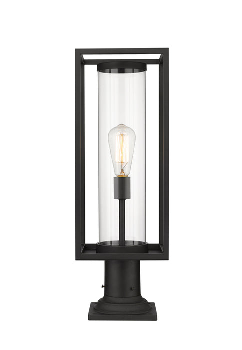 Outdoor Pier Mounted Fixture Z-Lite 584PHMR-533PM-BK Black Dunbroch 1 Light Outdoor Pier Mounted Fixture Z-Lite