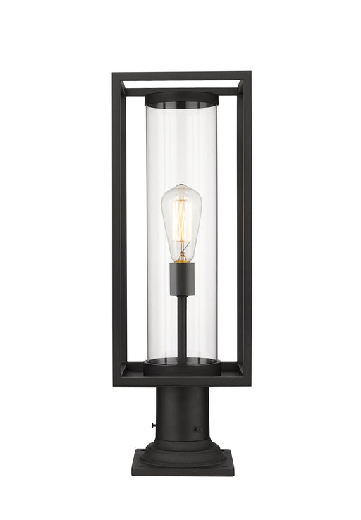 Outdoor Pier Mounted Fixture Z-Lite 584PHMR-533PM-BK Black Dunbroch 1 Light Outdoor Pier Mounted Fixture Z-Lite