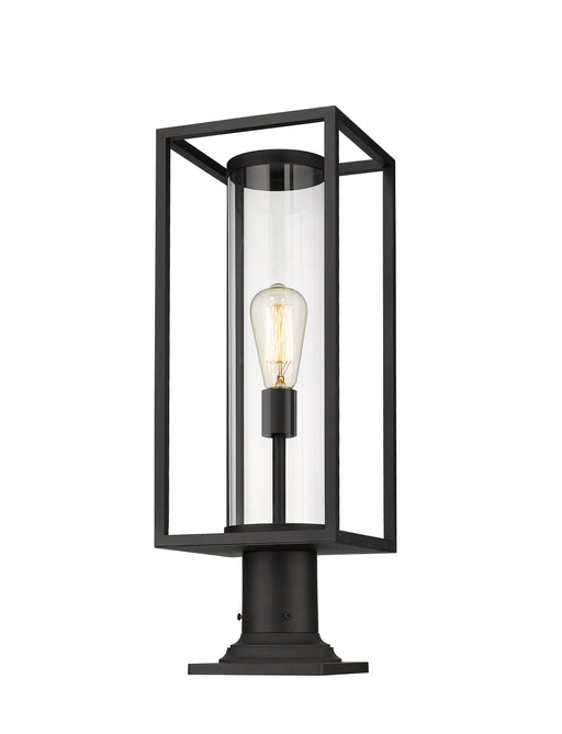 Outdoor Pier Mounted Fixture Z-Lite 584PHMR-533PM-BK Black Dunbroch 1 Light Outdoor Pier Mounted Fixture Z-Lite