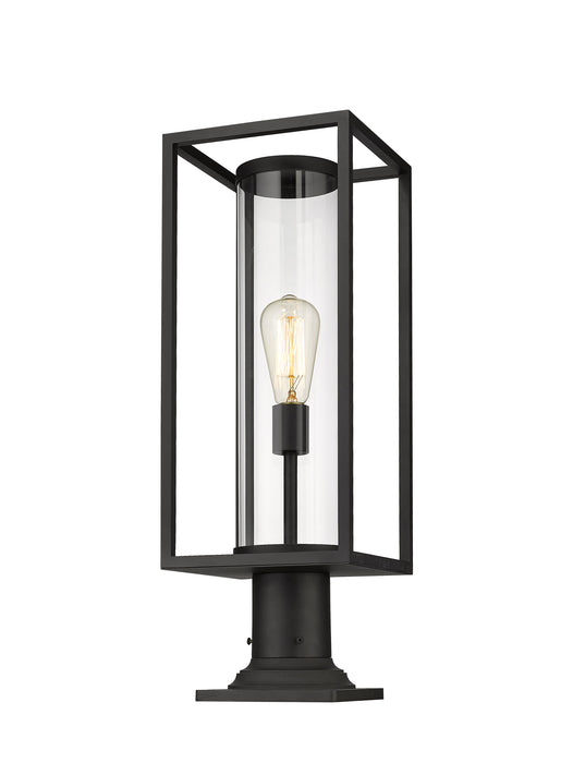 Outdoor Pier Mounted Fixture Z-Lite 584PHMR-533PM-BK Black Dunbroch 1 Light Outdoor Pier Mounted Fixture Z-Lite