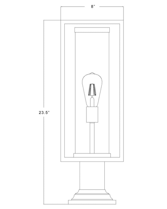 Outdoor Pier Mounted Fixture Z-Lite 584PHMR-533PM-BK Black Dunbroch 1 Light Outdoor Pier Mounted Fixture Z-Lite