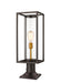 Outdoor Pier Mounted Fixture Z-Lite 584PHMR-533PM-DBZ Deep Bronze + Outdoor Brass Dunbroch 1 Light Outdoor Pier Mounted Fixture Z-Lite
