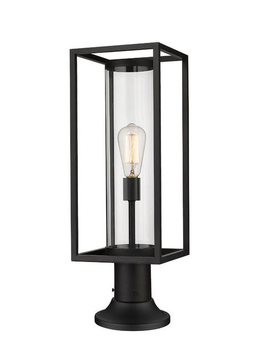 Outdoor Pier Mounted Fixture Z-Lite 584PHMR-553PM-BK Black Dunbroch 1 Light Outdoor Pier Mounted Fixture Z-Lite
