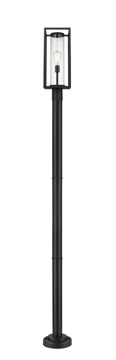 Outdoor Post Mounted Fixture Z-Lite 584PHMR-567P-BK Black Dunbroch 1 Light Outdoor Post Mounted Fixture Z-Lite
