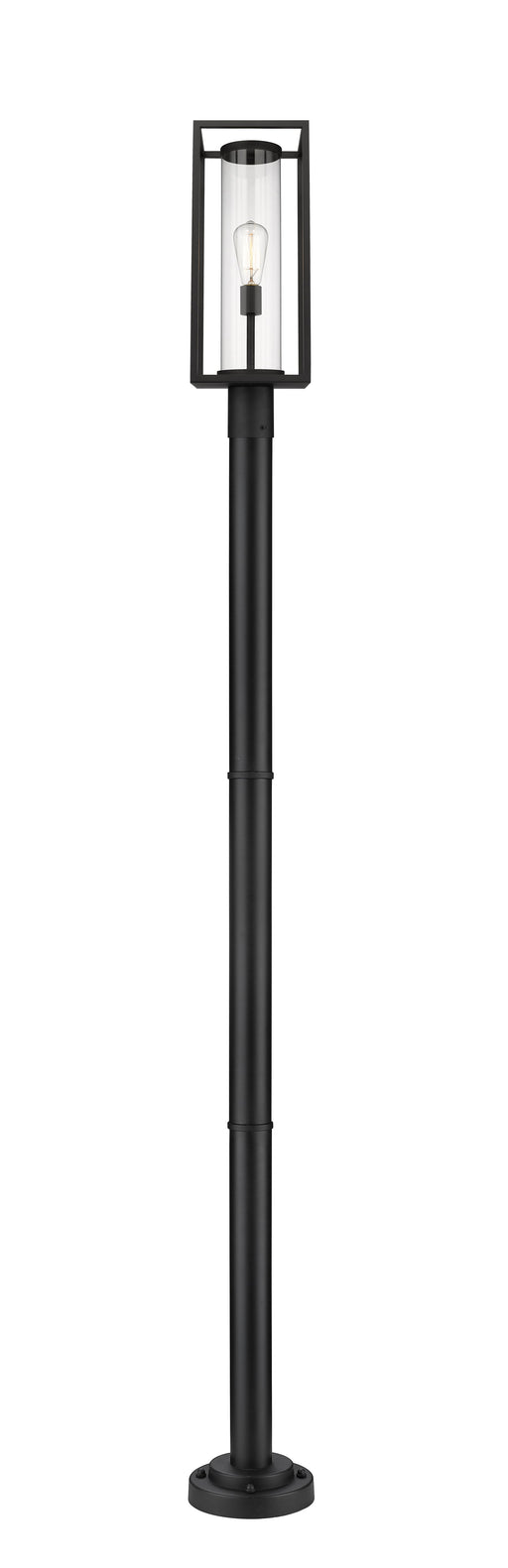 Outdoor Post Mounted Fixture Z-Lite 584PHMR-567P-BK Black Dunbroch 1 Light Outdoor Post Mounted Fixture Z-Lite