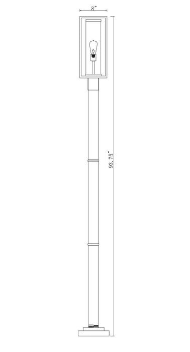 Outdoor Post Mounted Fixture Z-Lite 584PHMR-567P-BK Black Dunbroch 1 Light Outdoor Post Mounted Fixture Z-Lite