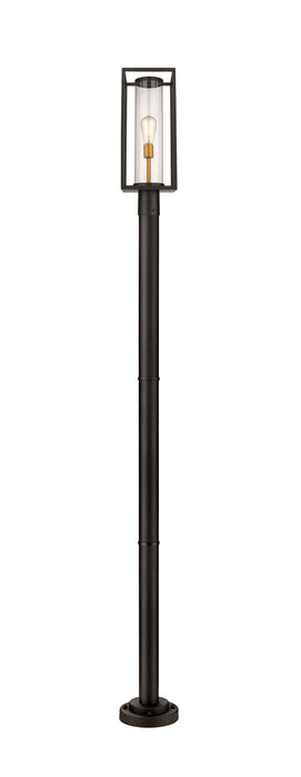 Outdoor Post Mounted Fixture Z-Lite 584PHMR-567P-DBZ Deep Bronze + Outdoor Brass Dunbroch 1 Light Outdoor Post Mounted Fixture Z-Lite