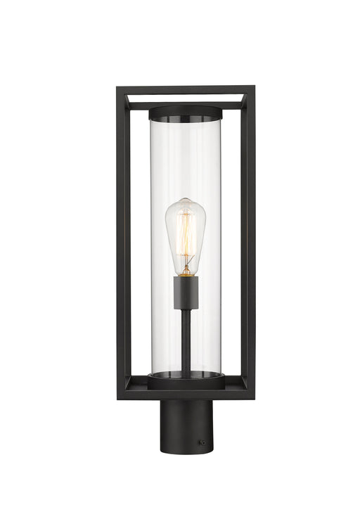 Outdoor Post Mount Fixture Z-Lite 584PHMR-BK Black Dunbroch 1 Light Outdoor Post Mount Fixture Z-Lite
