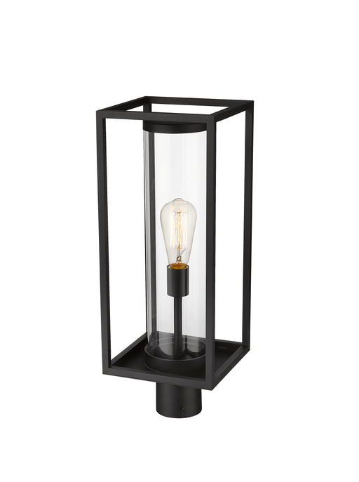 Outdoor Post Mount Fixture Z-Lite 584PHMR-BK Black Dunbroch 1 Light Outdoor Post Mount Fixture Z-Lite