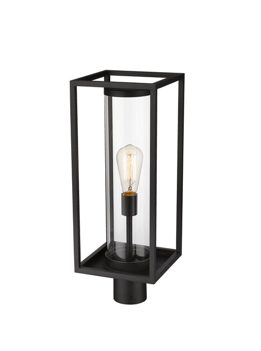 Outdoor Post Mount Fixture Z-Lite 584PHMR-BK Black Dunbroch 1 Light Outdoor Post Mount Fixture Z-Lite