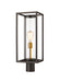 Outdoor Post Mount Fixture Z-Lite 584PHMR-DBZ-OBS Deep Bronze + Outdoor Brass Dunbroch 1 Light Outdoor Post Mount Fixture Z-Lite
