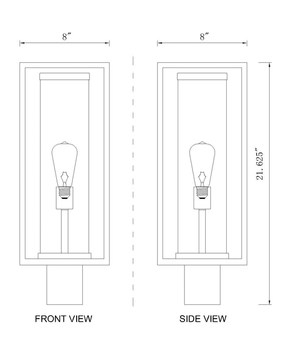 Outdoor Post Mount Fixture Z-Lite 584PHMR-DBZ-OBS Deep Bronze + Outdoor Brass Dunbroch 1 Light Outdoor Post Mount Fixture Z-Lite