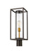 Outdoor Post Mount Fixture Z-Lite 584PHMR-DBZ-OBS Deep Bronze + Outdoor Brass Dunbroch 1 Light Outdoor Post Mount Fixture Z-Lite