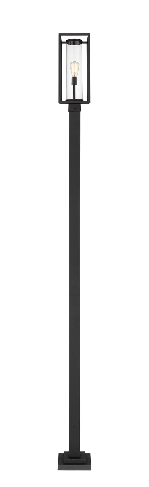 Outdoor Post Mounted Fixture Z-Lite 584PHMS-536P-BK Black Dunbroch 1 Light Outdoor Post Mounted Fixture Z-Lite