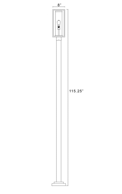 Outdoor Post Mounted Fixture Z-Lite 584PHMS-536P-BK Black Dunbroch 1 Light Outdoor Post Mounted Fixture Z-Lite