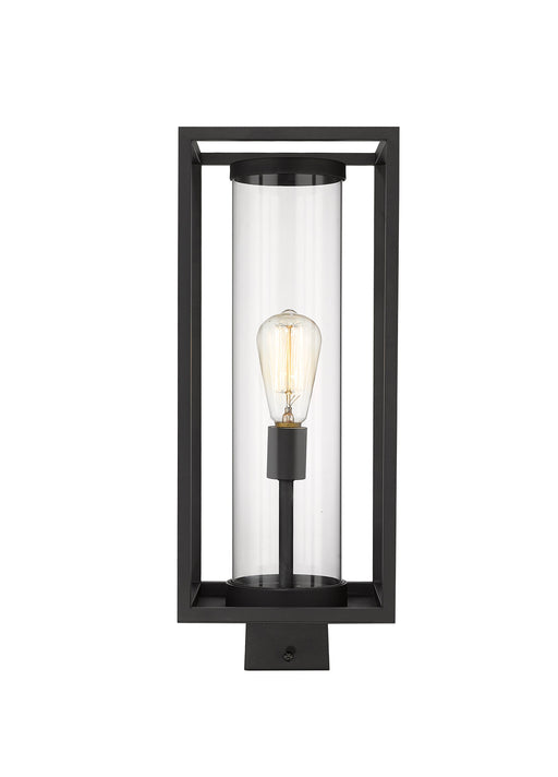 Outdoor Post Mount Fixture Z-Lite 584PHMS-BK Black Dunbroch 1 Light Outdoor Post Mount Fixture Z-Lite