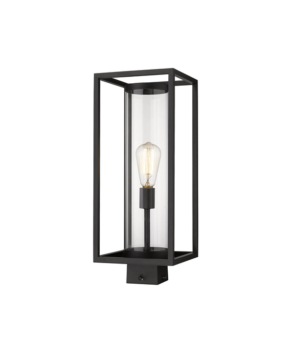 Outdoor Post Mount Fixture Z-Lite 584PHMS-BK Black Dunbroch 1 Light Outdoor Post Mount Fixture Z-Lite
