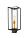 Outdoor Post Mount Fixture Z-Lite 584PHMS-DBZ-OBS Deep Bronze + Outdoor Brass Dunbroch 1 Light Outdoor Post Mount Fixture Z-Lite
