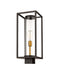 Outdoor Post Mount Fixture Z-Lite 584PHMS-DBZ-OBS Deep Bronze + Outdoor Brass Dunbroch 1 Light Outdoor Post Mount Fixture Z-Lite