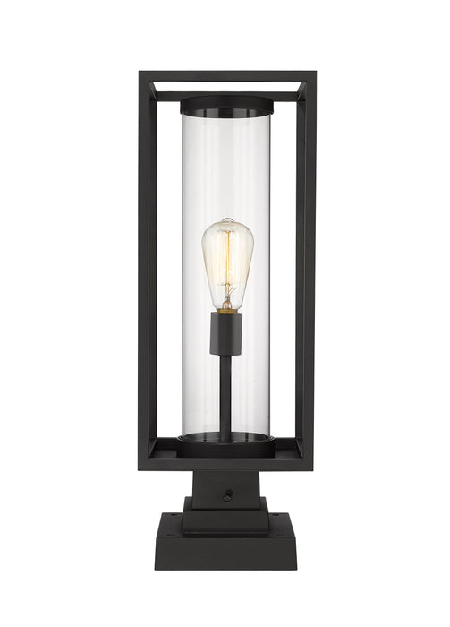 Outdoor Pier Mounted Fixture Z-Lite 584PHMS-SQPM-BK Black Dunbroch 1 Light Outdoor Pier Mounted Fixture Z-Lite