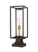 Outdoor Pier Mounted Fixture Z-Lite 584PHMS-SQPM-DBZ Deep Bronze + Outdoor Brass Dunbroch 1 Light Outdoor Pier Mounted Fixture Z-Lite