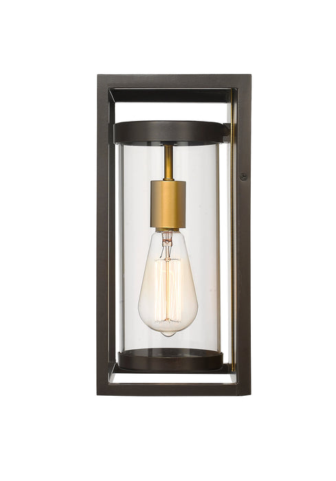 Outdoor Wall Light Z-Lite 584S-DBZ-OBS Deep Bronze + Outdoor Brass Dunbroch 1 Light Outdoor Wall Light Z-Lite